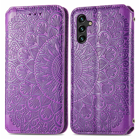 Handytasche Stand Schutzhülle Flip Leder Hülle Modisch Muster S01D für Samsung Galaxy A13 5G Violett