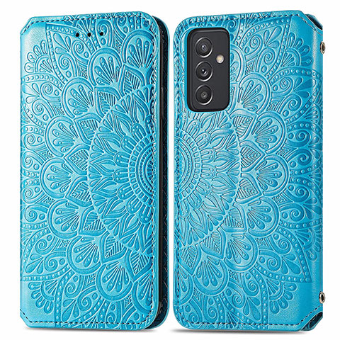 Handytasche Stand Schutzhülle Flip Leder Hülle Modisch Muster S01D für Samsung Galaxy A15 5G Blau