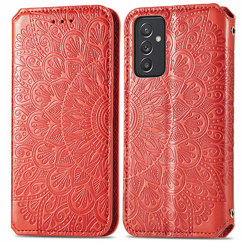 Handytasche Stand Schutzhülle Flip Leder Hülle Modisch Muster S01D für Samsung Galaxy A24 4G Rot