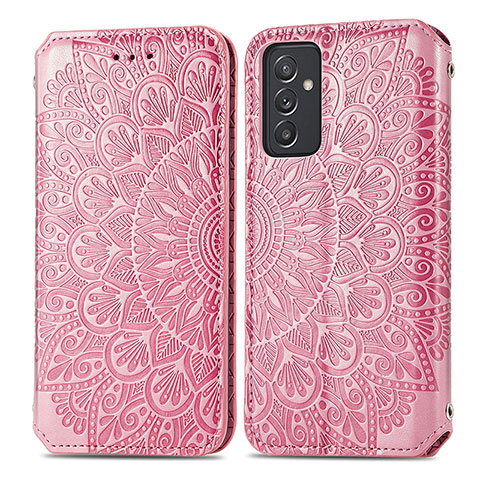 Handytasche Stand Schutzhülle Flip Leder Hülle Modisch Muster S01D für Samsung Galaxy A25 5G Rosegold