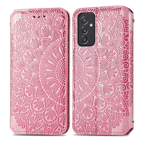 Handytasche Stand Schutzhülle Flip Leder Hülle Modisch Muster S01D für Samsung Galaxy A55 5G Rosegold