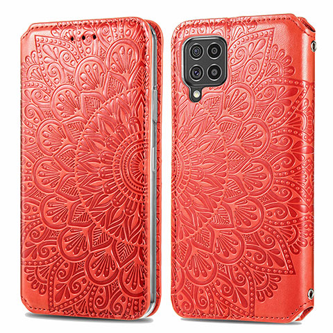 Handytasche Stand Schutzhülle Flip Leder Hülle Modisch Muster S01D für Samsung Galaxy F62 5G Rot