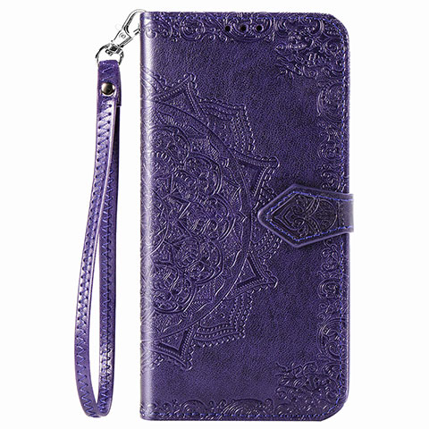 Handytasche Stand Schutzhülle Flip Leder Hülle Modisch Muster S01D für Samsung Galaxy M02 Violett