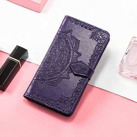 Handytasche Stand Schutzhülle Flip Leder Hülle Modisch Muster S01D für Samsung Galaxy M13 4G Violett