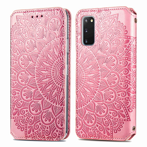 Handytasche Stand Schutzhülle Flip Leder Hülle Modisch Muster S01D für Samsung Galaxy S20 5G Rosegold