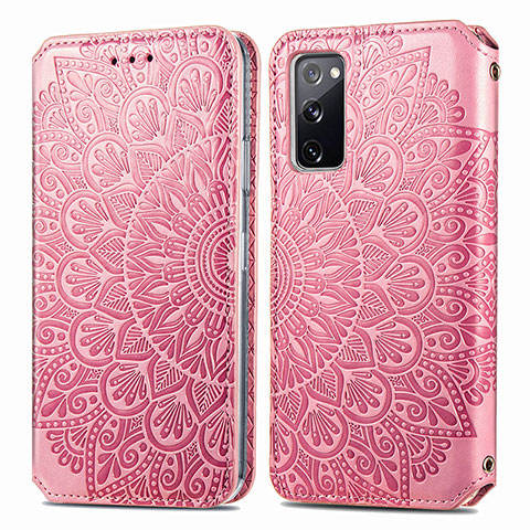 Handytasche Stand Schutzhülle Flip Leder Hülle Modisch Muster S01D für Samsung Galaxy S20 Lite 5G Rosegold