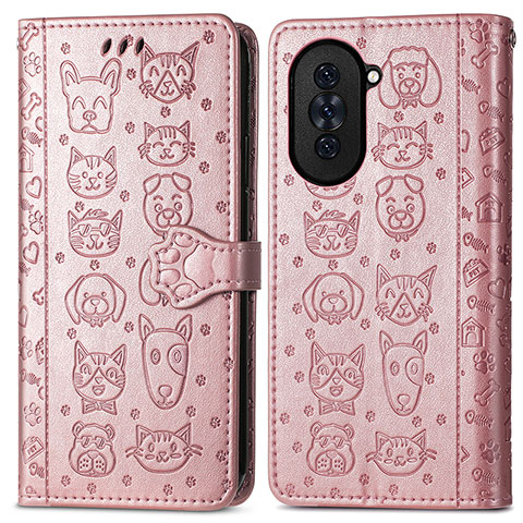 Handytasche Stand Schutzhülle Flip Leder Hülle Modisch Muster S03D für Huawei Nova 10 Rosegold