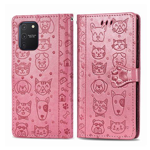 Handytasche Stand Schutzhülle Flip Leder Hülle Modisch Muster S03D für Samsung Galaxy S10 Lite Rosegold