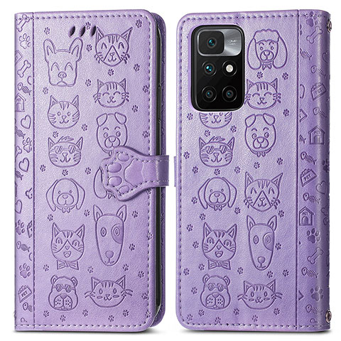 Handytasche Stand Schutzhülle Flip Leder Hülle Modisch Muster S03D für Xiaomi Redmi Note 11 4G (2021) Violett