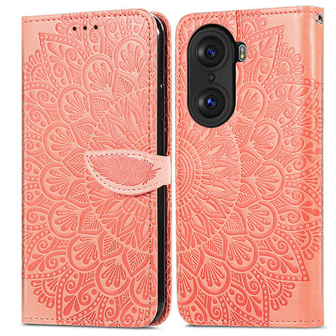 Handytasche Stand Schutzhülle Flip Leder Hülle Modisch Muster S04D für Huawei Honor 60 5G Orange