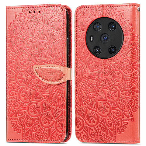 Handytasche Stand Schutzhülle Flip Leder Hülle Modisch Muster S04D für Huawei Honor Magic3 5G Rot