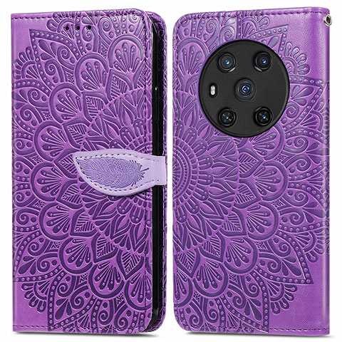 Handytasche Stand Schutzhülle Flip Leder Hülle Modisch Muster S04D für Huawei Honor Magic3 5G Violett