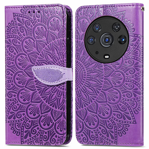 Handytasche Stand Schutzhülle Flip Leder Hülle Modisch Muster S04D für Huawei Honor Magic3 Pro 5G Violett