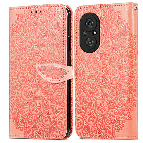 Handytasche Stand Schutzhülle Flip Leder Hülle Modisch Muster S04D für Huawei Nova 9 SE Orange