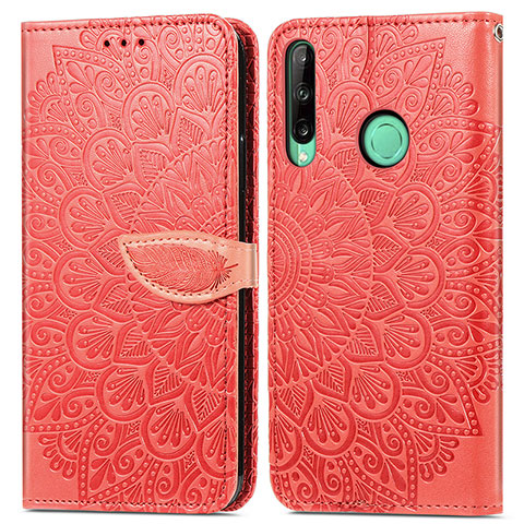 Handytasche Stand Schutzhülle Flip Leder Hülle Modisch Muster S04D für Huawei P40 Lite E Rot