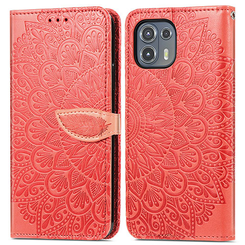 Handytasche Stand Schutzhülle Flip Leder Hülle Modisch Muster S04D für Motorola Moto Edge 20 Lite 5G Rot