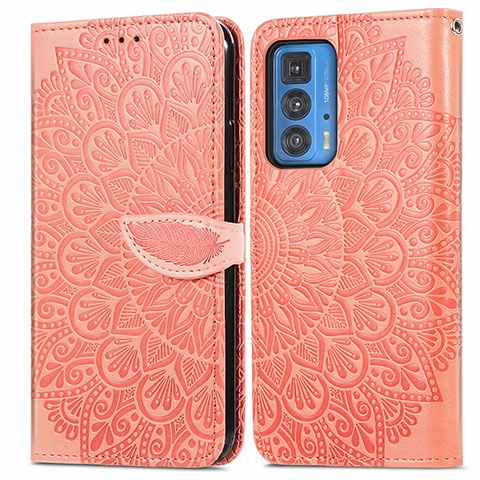 Handytasche Stand Schutzhülle Flip Leder Hülle Modisch Muster S04D für Motorola Moto Edge 20 Pro 5G Orange