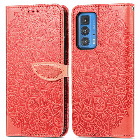 Handytasche Stand Schutzhülle Flip Leder Hülle Modisch Muster S04D für Motorola Moto Edge S Pro 5G Rot