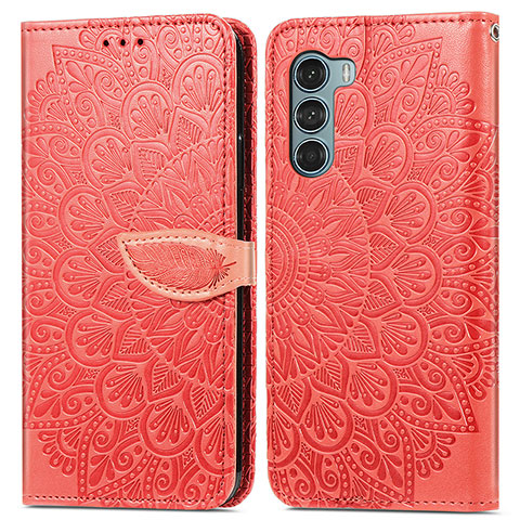 Handytasche Stand Schutzhülle Flip Leder Hülle Modisch Muster S04D für Motorola Moto Edge S30 5G Rot