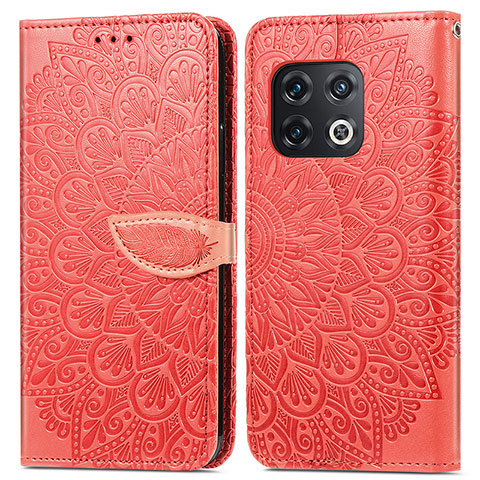 Handytasche Stand Schutzhülle Flip Leder Hülle Modisch Muster S04D für OnePlus 10 Pro 5G Rot