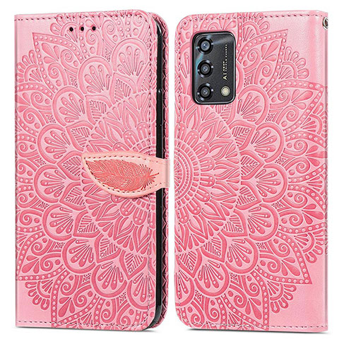 Handytasche Stand Schutzhülle Flip Leder Hülle Modisch Muster S04D für Oppo A74 4G Rosegold