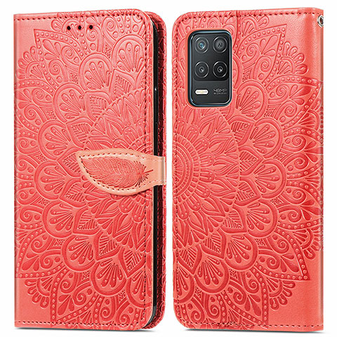 Handytasche Stand Schutzhülle Flip Leder Hülle Modisch Muster S04D für Realme 8s 5G Rot