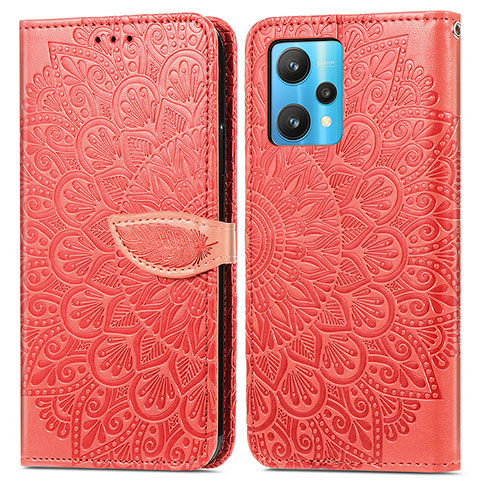 Handytasche Stand Schutzhülle Flip Leder Hülle Modisch Muster S04D für Realme 9 Pro 5G Rot