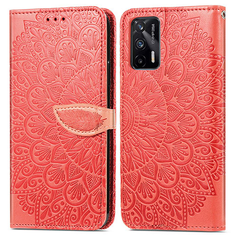 Handytasche Stand Schutzhülle Flip Leder Hülle Modisch Muster S04D für Realme Q3 Pro 5G Rot