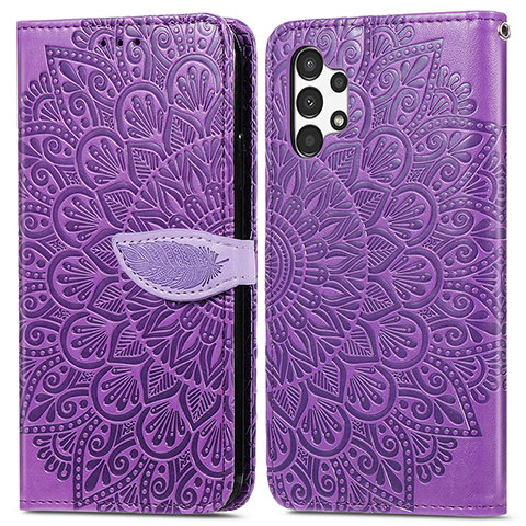 Handytasche Stand Schutzhülle Flip Leder Hülle Modisch Muster S04D für Samsung Galaxy A13 4G Violett