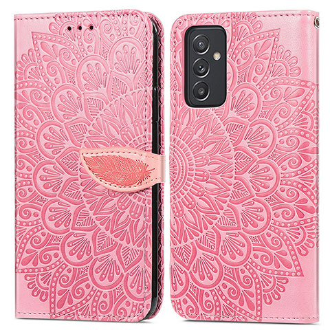 Handytasche Stand Schutzhülle Flip Leder Hülle Modisch Muster S04D für Samsung Galaxy A15 4G Rosegold