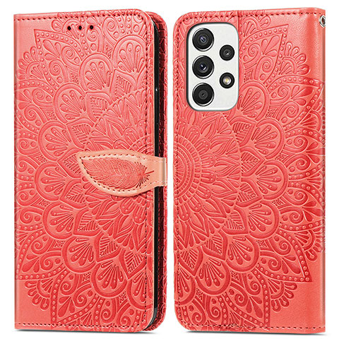 Handytasche Stand Schutzhülle Flip Leder Hülle Modisch Muster S04D für Samsung Galaxy A33 5G Rot