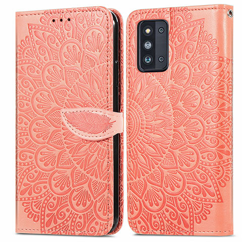 Handytasche Stand Schutzhülle Flip Leder Hülle Modisch Muster S04D für Samsung Galaxy F52 5G Orange