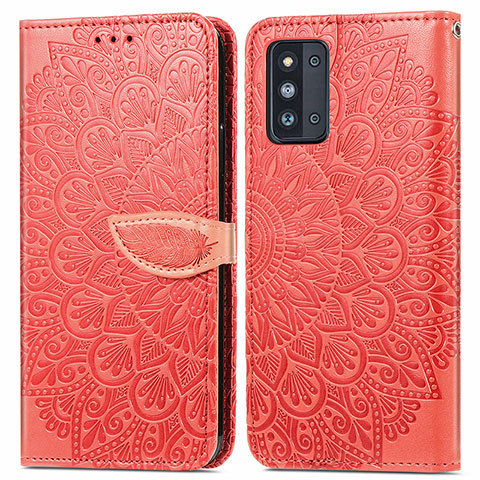 Handytasche Stand Schutzhülle Flip Leder Hülle Modisch Muster S04D für Samsung Galaxy F52 5G Rot