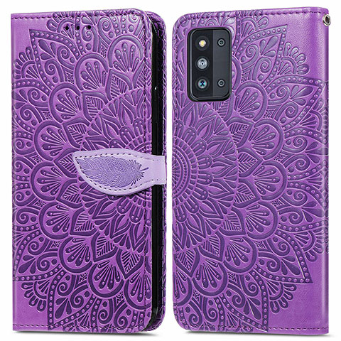 Handytasche Stand Schutzhülle Flip Leder Hülle Modisch Muster S04D für Samsung Galaxy F52 5G Violett