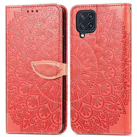 Handytasche Stand Schutzhülle Flip Leder Hülle Modisch Muster S04D für Samsung Galaxy M32 4G Rot