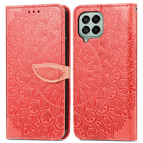 Handytasche Stand Schutzhülle Flip Leder Hülle Modisch Muster S04D für Samsung Galaxy M53 5G Rot