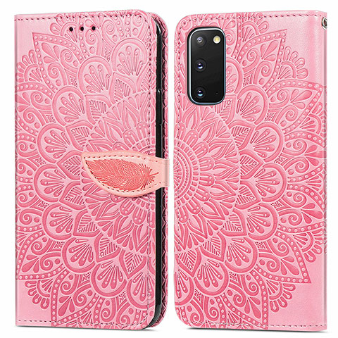 Handytasche Stand Schutzhülle Flip Leder Hülle Modisch Muster S04D für Samsung Galaxy S20 5G Rosegold