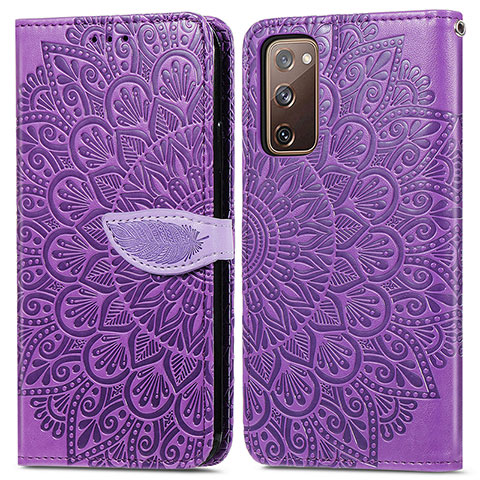 Handytasche Stand Schutzhülle Flip Leder Hülle Modisch Muster S04D für Samsung Galaxy S20 FE 5G Violett