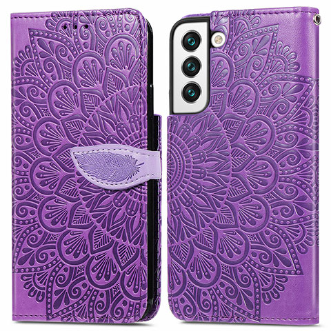 Handytasche Stand Schutzhülle Flip Leder Hülle Modisch Muster S04D für Samsung Galaxy S21 FE 5G Violett