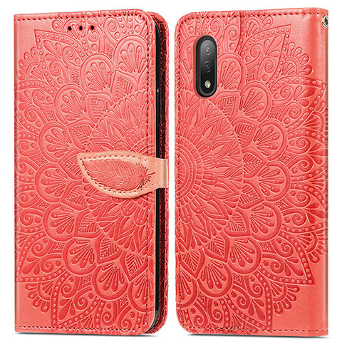 Handytasche Stand Schutzhülle Flip Leder Hülle Modisch Muster S04D für Sony Xperia Ace II Rot