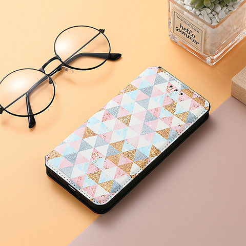 Handytasche Stand Schutzhülle Flip Leder Hülle Modisch Muster S04D für Xiaomi Poco C55 Weiß