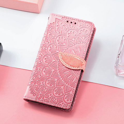 Handytasche Stand Schutzhülle Flip Leder Hülle Modisch Muster S08D für Huawei Y7p Rosegold