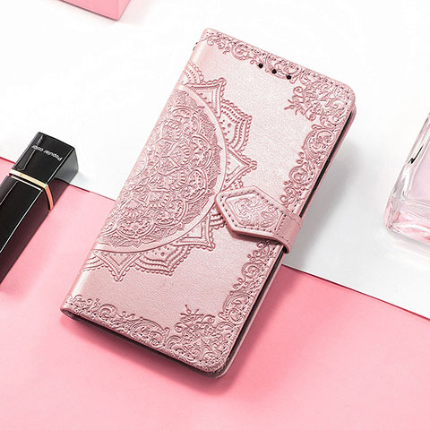 Handytasche Stand Schutzhülle Flip Leder Hülle Modisch Muster S09D für Huawei Honor 60 5G Rosegold