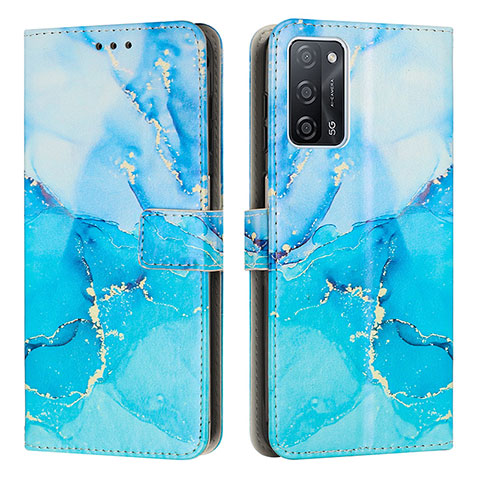 Handytasche Stand Schutzhülle Flip Leder Hülle Modisch Muster Y01X für Oppo A56 5G Blau