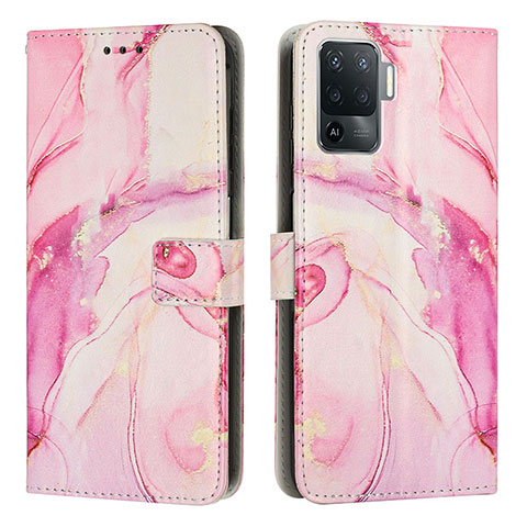 Handytasche Stand Schutzhülle Flip Leder Hülle Modisch Muster Y01X für Oppo A94 4G Rosa