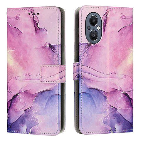 Handytasche Stand Schutzhülle Flip Leder Hülle Modisch Muster Y01X für Oppo A96 5G Violett