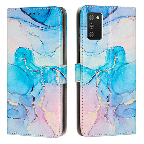 Handytasche Stand Schutzhülle Flip Leder Hülle Modisch Muster Y01X für Samsung Galaxy A02s Hellblau