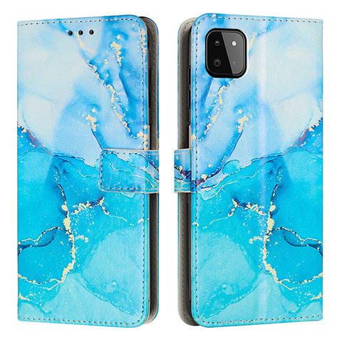 Handytasche Stand Schutzhülle Flip Leder Hülle Modisch Muster Y01X für Samsung Galaxy A22s 5G Blau