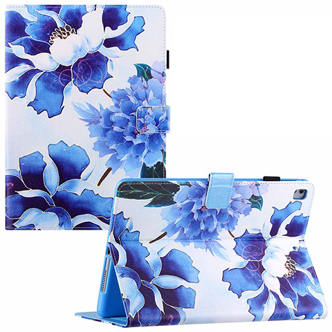 Handytasche Stand Schutzhülle Flip Leder Hülle Modisch Muster Y02B für Apple iPad Air 2 Blau