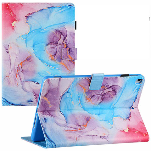 Handytasche Stand Schutzhülle Flip Leder Hülle Modisch Muster Y02B für Apple iPad Air 3 Hellblau